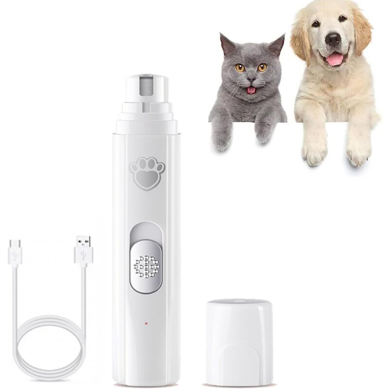 Image of Tagliaunghie elettrico per cani, 2 velocità, 45 dB, ricaricabile tramite USB, 3 porte per animali domestici, cani, gatti, di taglia piccola, media o
