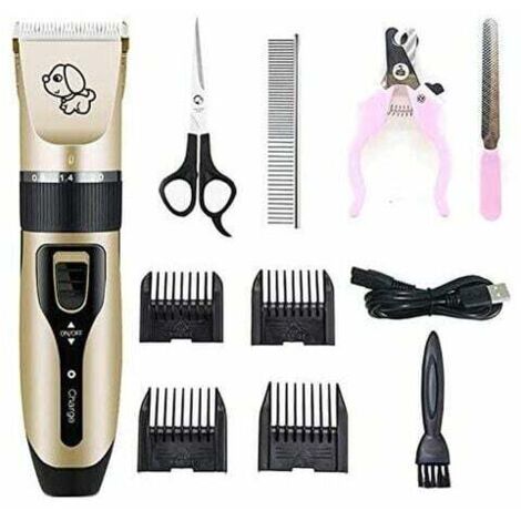 Tagliaunghie per cani e gatti, tagliaunghie per cani, tagliaunghie per animali domestici, [presa USB] Toelettatura professionale per animali domestici, silenziosa, ricaricabile, senza fili, staccabile