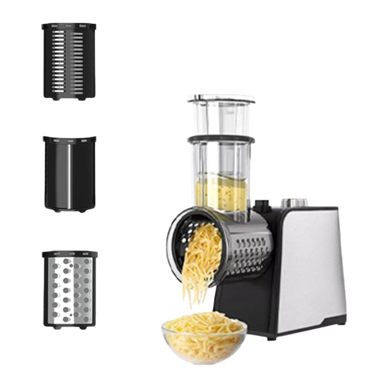 Image of Tagliaverdure elettrico, grattugia per formaggio di grosso calibro, grattugia elettrica per verdure da 250 W, grattugia multifunzionale, grattugia