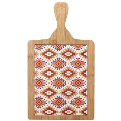 Tagliere Ceramica Legno Ethnic Rosso