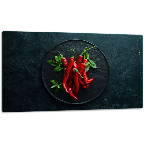 Tagliere della lastra di vetro 52x30 pepe di peperoncino