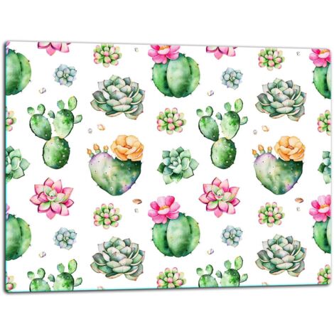 Tagliere della lastra di vetro 52x40 cactus