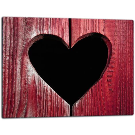 Tagliere della lastra di vetro 52x40 cuore in legno