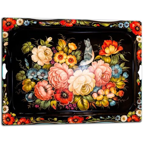 Tagliere della lastra di vetro 52x40 fiori