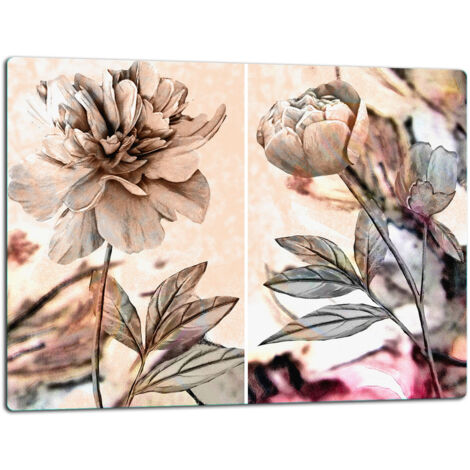 Tagliere della lastra di vetro 52x40 fiori