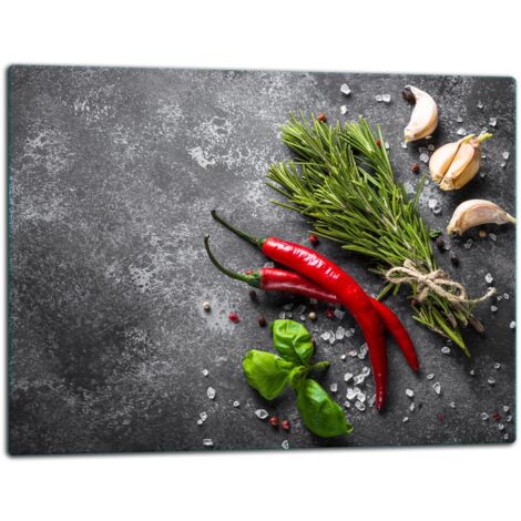 Tagliere della lastra di vetro 52x40 peperoncino