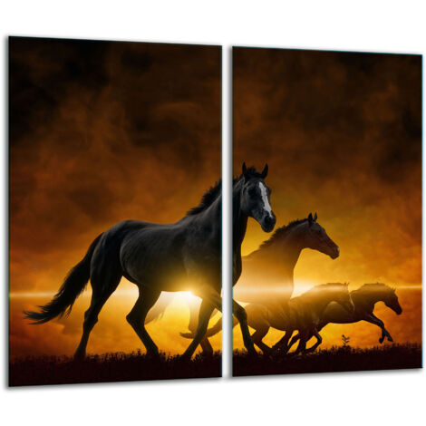 Tagliere di vetro 2x 30x52 cavalli