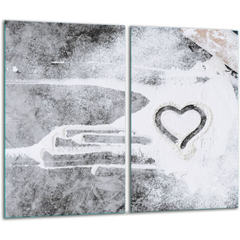 Tagliere di vetro 2x 30x52 cuore