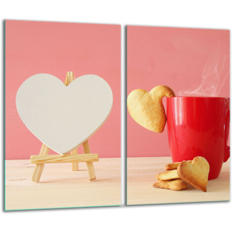 Tagliere di vetro 2x 30x52 cuore