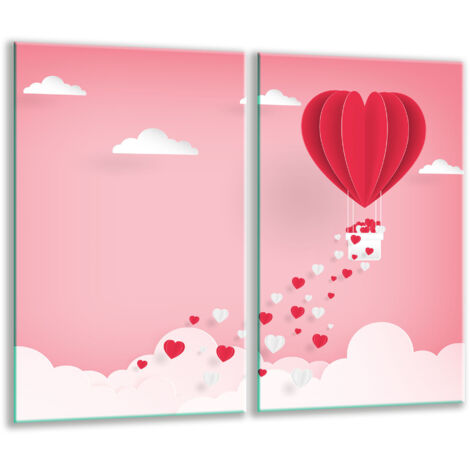 Tagliere di vetro 2x 30x52 cuore