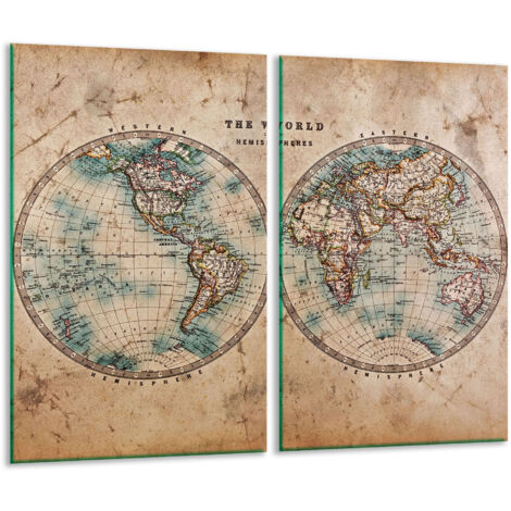 Tagliere di vetro 2x 30x52 mappa