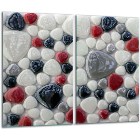 Tagliere di vetro 2x 30x52 pietre