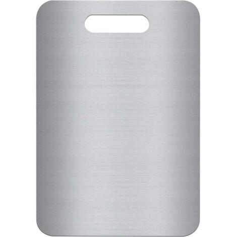 Tagliere in acciaio inox 304, bifacciale, senza BPA, ideale per carne, pane, verdura e frutta, ampia superficie di taglio (34 x 23 cm), resistente e igienico