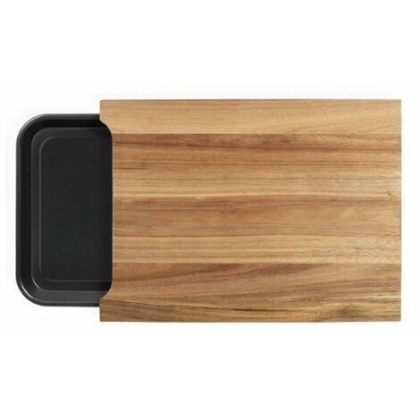 Tagliere in legno 36,5x27,5cm + vaschetta raccogli gocce - MES155 - Livoo