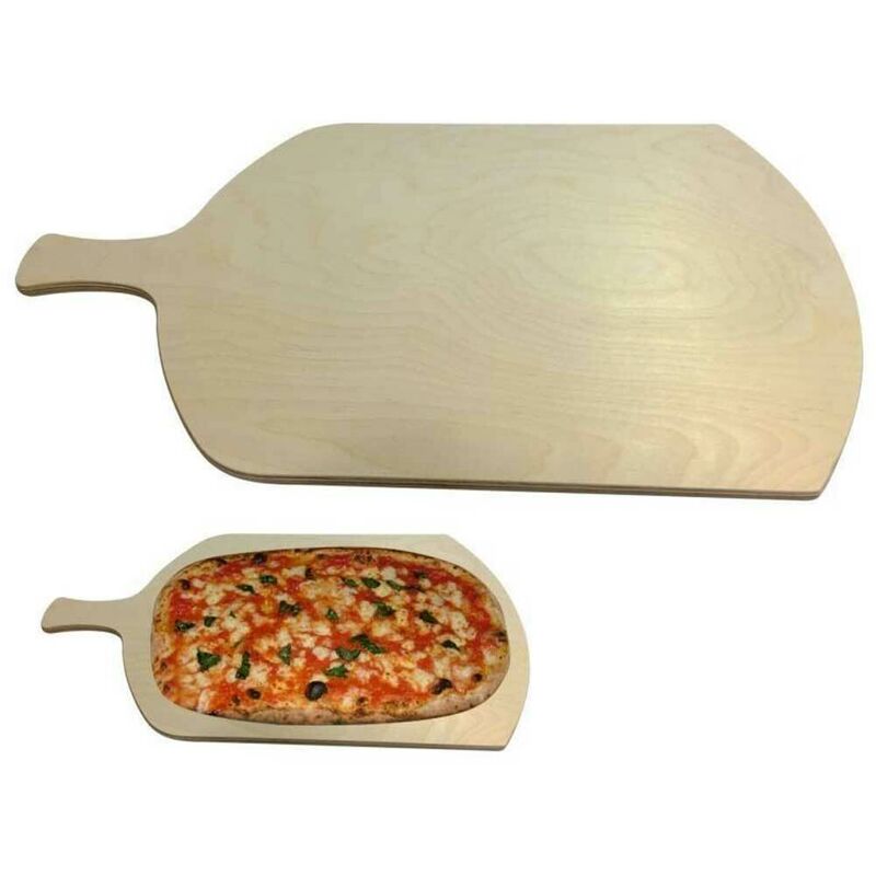 Tagliere Per Pizza a Metro Teglia Vassoio Legno Rettangolare Con Manico 62x37cm