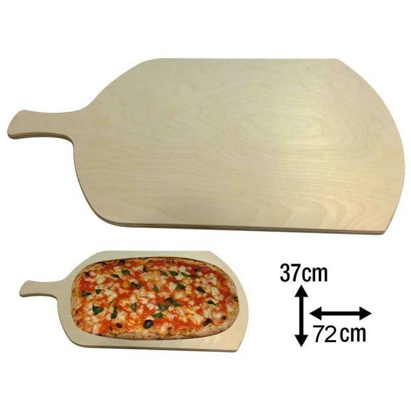 Tagliere Per Pizza a Metro Teglia Vassoio Legno Rettangolare Con Manico 72x37cm