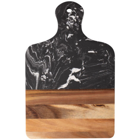 Tagliere in marmo per affettare carne, frutta e guarnizioni - tagliere per formaggi in marmo e legno - tagliere - tagliere in marmo nero e legno - tagliere