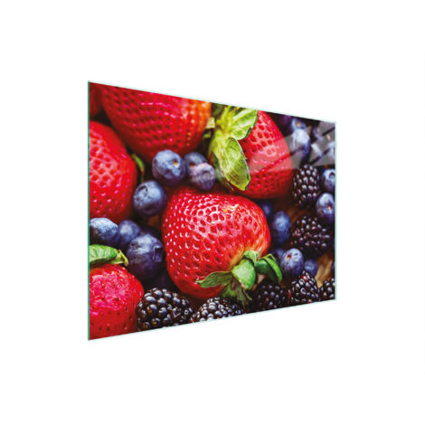 TAGLIERE IN VETRO 30x22 FRAGOLE