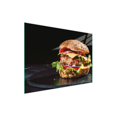 TAGLIERE IN VETRO 30x22 HAMBURGER