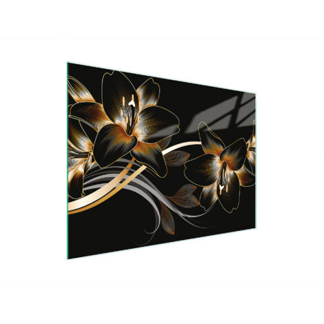 TAGLIERE IN VETRO 30x22 ORCHIDEA