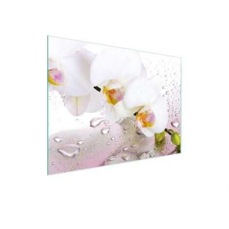 TAGLIERE IN VETRO 30x22 ORCHIDEA