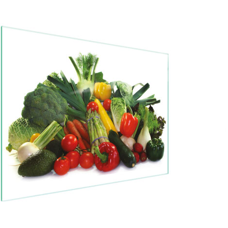 TAGLIERE IN VETRO 30x22 VERDURE