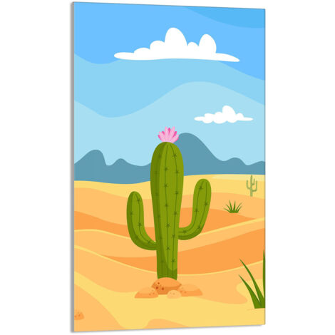 TAGLIERE IN VETRO 30x52 Cactus