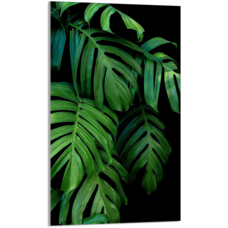 TAGLIERE IN VETRO 30x52 Monstera
