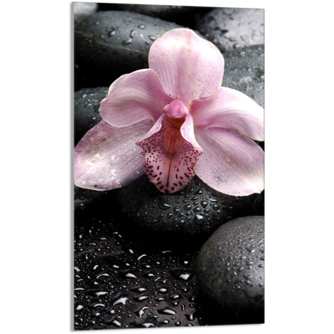 TAGLIERE IN VETRO 30x52 Orchidea