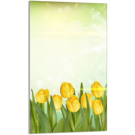 TAGLIERE IN VETRO 30x52 Tulipani