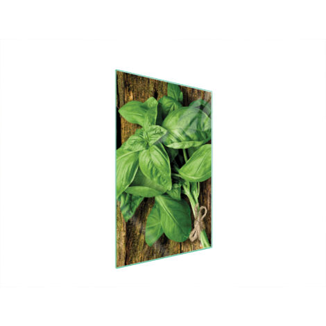 TAGLIERE IN VETRO 35x52 BASILICO