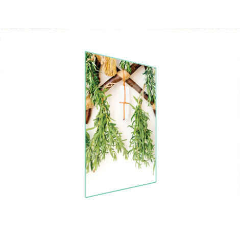 TAGLIERE IN VETRO 35x52 ERBE AROMATICHE