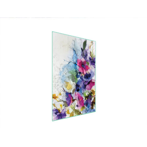 TAGLIERE IN VETRO 35x52 FIORI