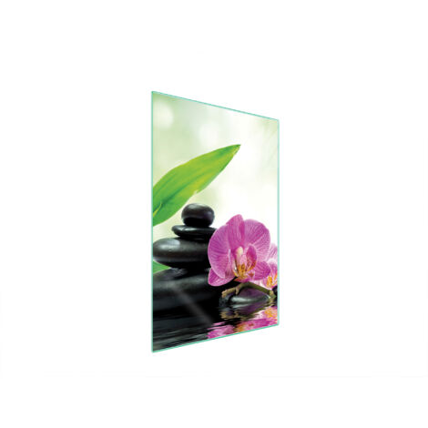 TAGLIERE IN VETRO 35x52 ORCHIDEA