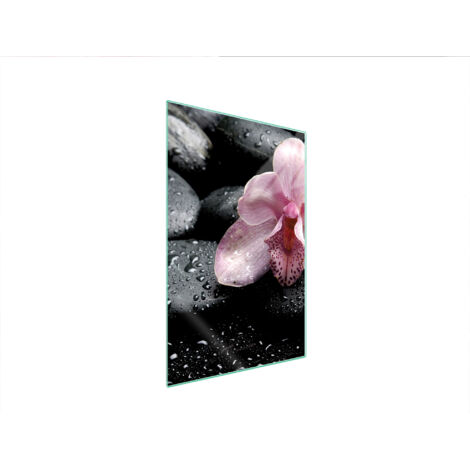 TAGLIERE IN VETRO 35x52 ORCHIDEA