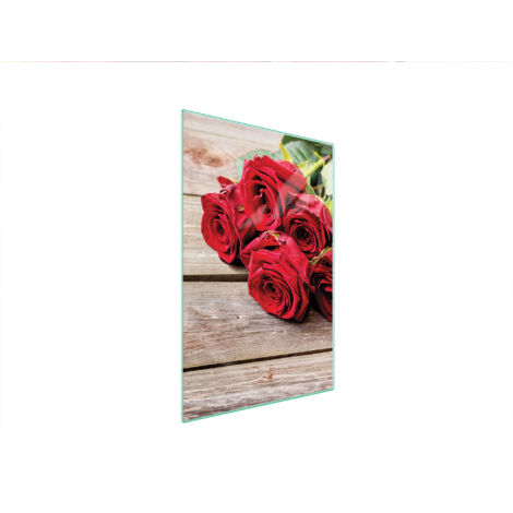 TAGLIERE IN VETRO 35x52 ROSE