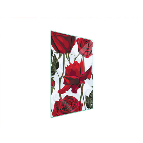 TAGLIERE IN VETRO 35x52 ROSE