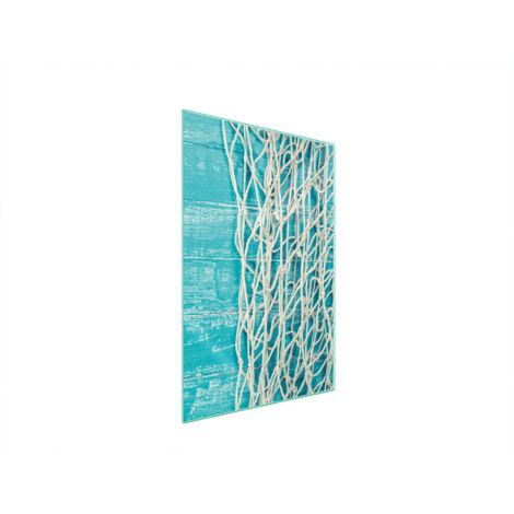 TAGLIERE IN VETRO 35x52 TURCHESE