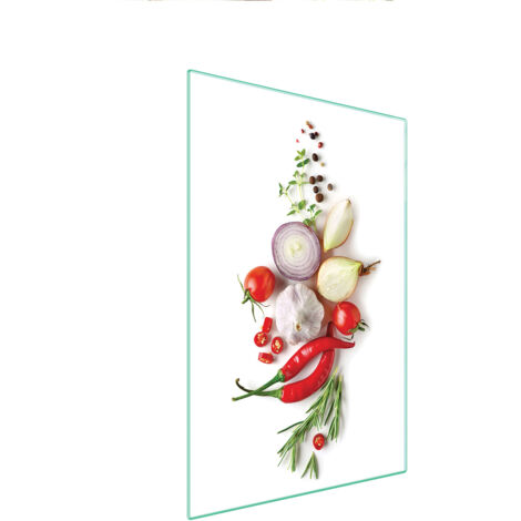 TAGLIERE IN VETRO 35x52 VERDURE