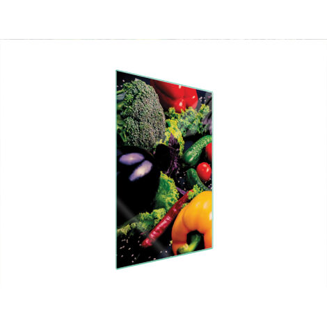 TAGLIERE IN VETRO 35x52 VERDURE