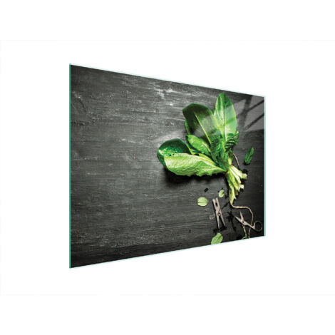 TAGLIERE IN VETRO 40x30 BASILICO