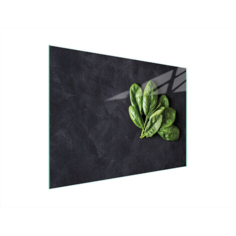 TAGLIERE IN VETRO 40x30 BASILICO