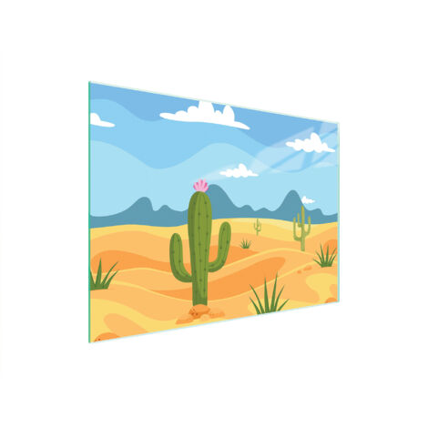 TAGLIERE IN VETRO 40x30 CACTUS