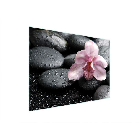 TAGLIERE IN VETRO 40x30 ORCHIDEA