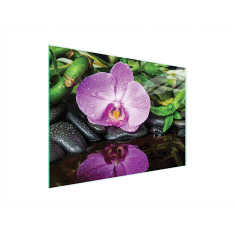 TAGLIERE IN VETRO 40x30 ORCHIDEA