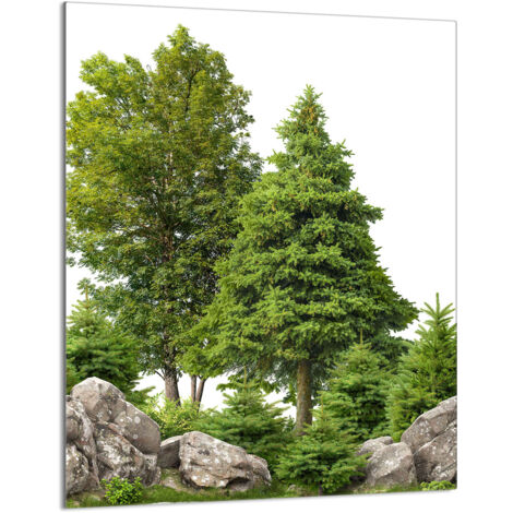 TAGLIERE IN VETRO 40x52 Alberi