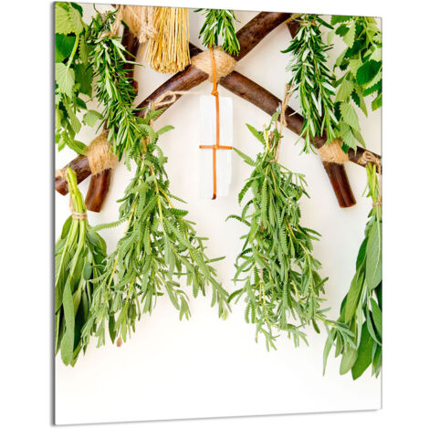 TAGLIERE IN VETRO 40x52 Erbe aromatiche