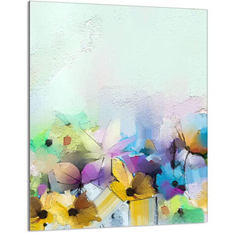 TAGLIERE IN VETRO 40x52 Fiori