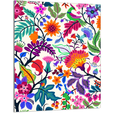 TAGLIERE IN VETRO 40x52 Fiori