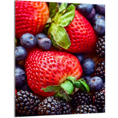 TAGLIERE IN VETRO 40x52 Fragole